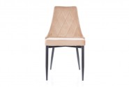 SUSIE - stol i beige sammet/svarta ben