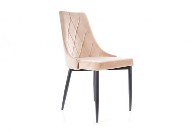 SUSIE - stol i beige sammet/svarta ben