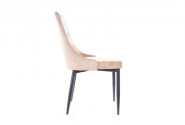 SUSIE - stol i beige sammet/svarta ben