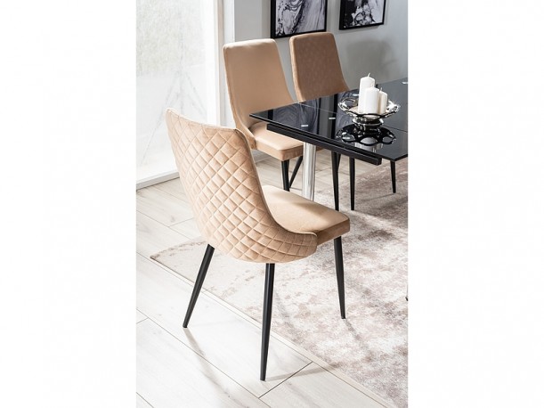 ELINE - stol i beige sammet