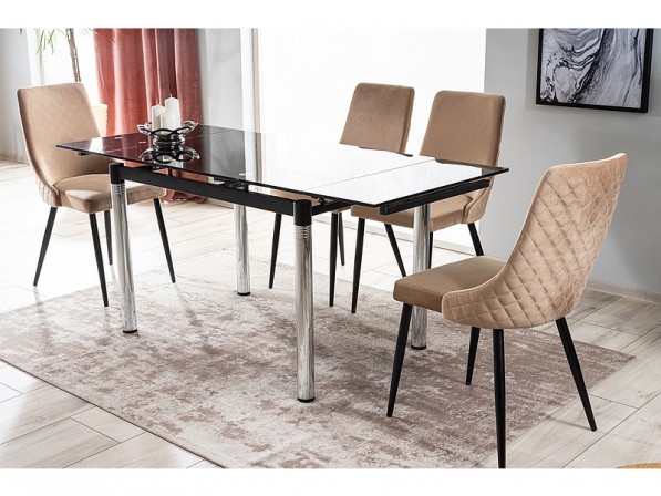 ELINE - stol i beige sammet 2