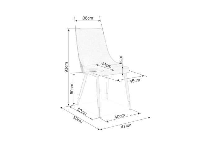 ELINE - stol i beige sammet