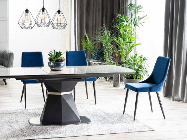 ELINE - stol i marinblå sammet 2