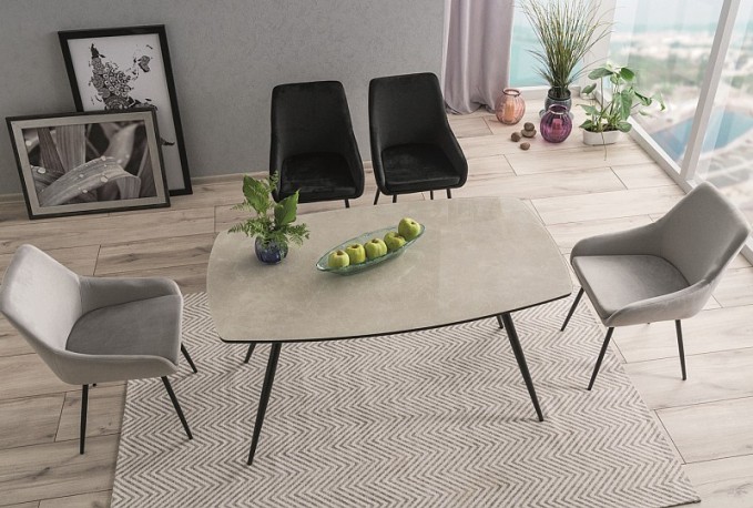 MANDA - fåtölj i grå sammet