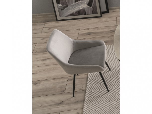 MANDA - fåtölj i grå sammet