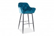 Cherry H-1 Velvet bar stool