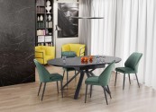 TEX - 130/180 cm matbord i svart marmor