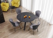 TEX - 130/180 cm matbord i svart marmor