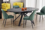 TEX - 130/180 cm matbord i svart marmor