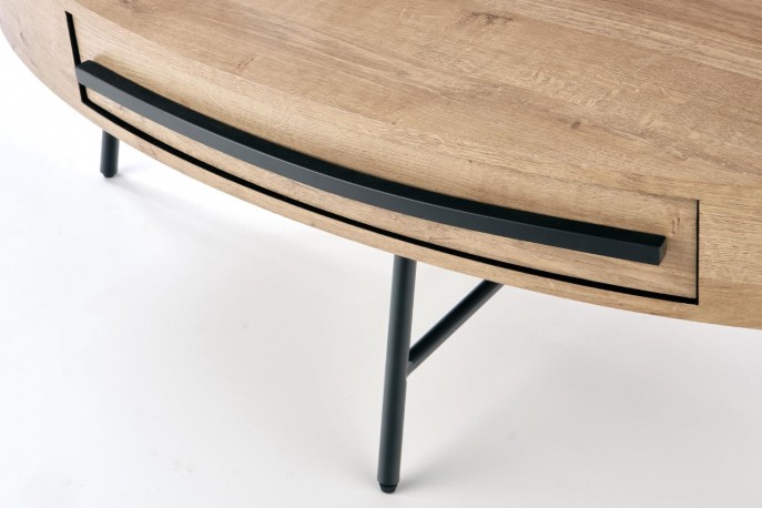 JOHAN - 120 cm soffbord i ek/svart
