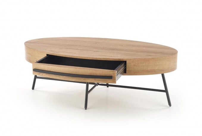 JOHAN - 120 cm soffbord i ek/svart
