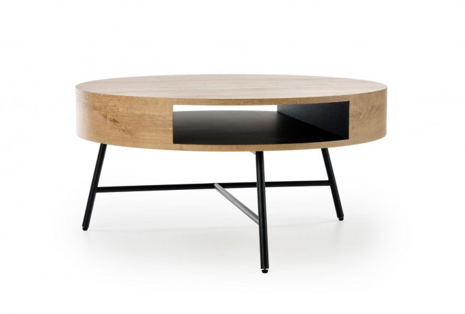POINT - 80 cm soffbord i ek/svart
