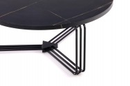 RORY - 80 cm soffbord i svart marmor