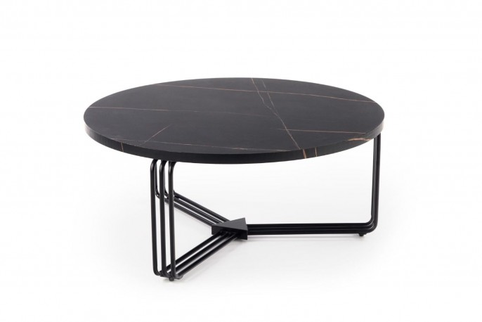 RORY - 80 cm soffbord i svart marmor