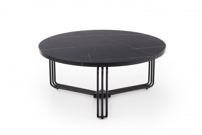 RORY - 80 cm soffbord i svart marmor