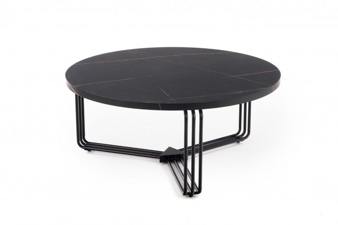 RORY - 80 cm soffbord i svart marmor
