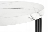 RORY - 40 cm sidobord i vit marmor/svart