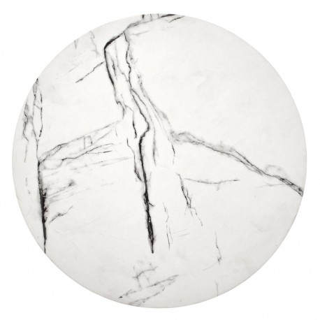 RORY - 40 cm sidobord i vit marmor/svart