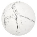 RORY - 40 cm sidobord i vit marmor/svart