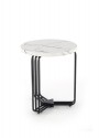 RORY - 40 cm sidobord i vit marmor/svart