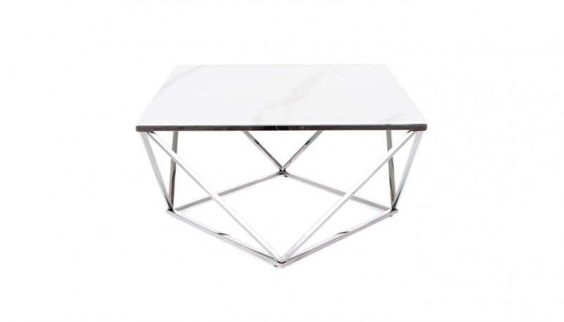 EVELYN - 80 cm soffbord i silver