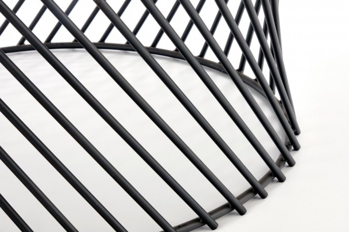 SENNA - 80 cm soffbord i grå marmor/svart