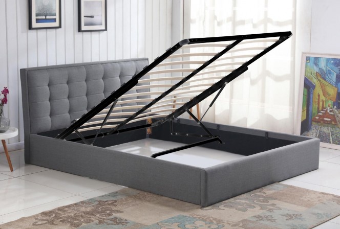 SAWANA - 120CM SÄNG I GRÅTT TYG 2