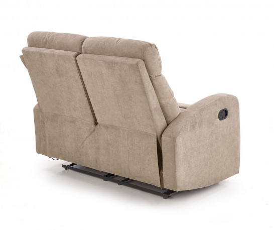 TRONDHEIM - Bekväm beige reclinersoffa i tyg 128 cm