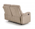 TRONDHEIM - Bekväm beige reclinersoffa i tyg 128 cm