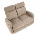 TRONDHEIM - Bekväm beige reclinersoffa i tyg 128 cm