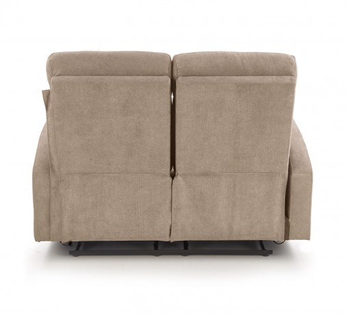 TRONDHEIM - Bekväm beige reclinersoffa i tyg 128 cm