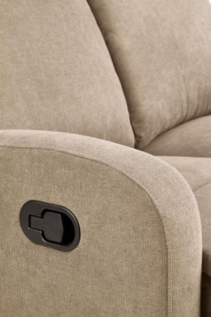 TRONDHEIM - Bekväm beige reclinersoffa i tyg 128 cm