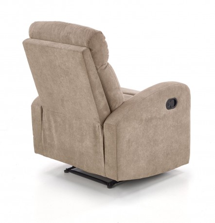 TRONDHEIM - Bekväm reclinerfåtölj i beige tyg 75 cm