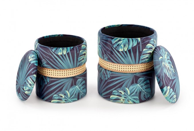 ZANDA - 2 st puffar i multifärgat