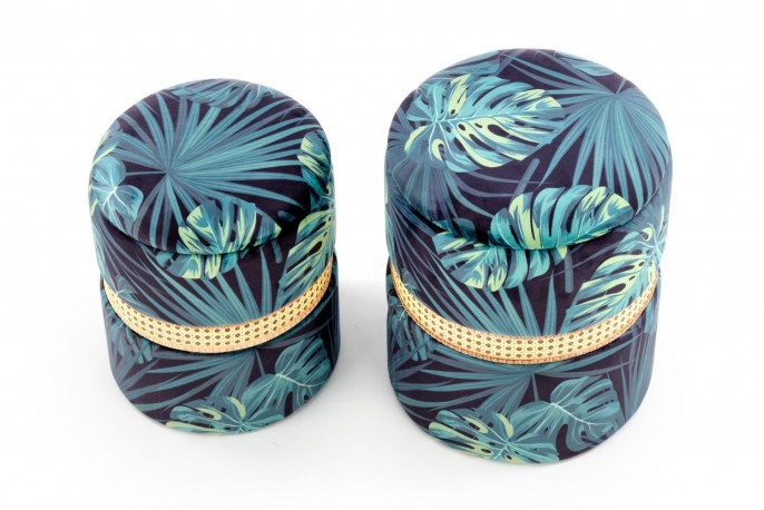 ZANDA - 2 st puffar i multifärgat