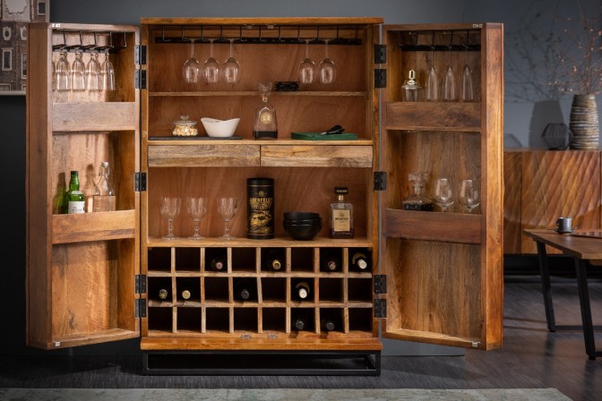 Renfe - 140 cm barskåp i brunt mangoträ 2