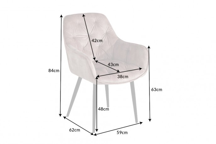 ITALIANO - stol i champangefärgad sammet