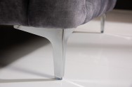 Espelma - Chesterfield 240 cm soffa i mörkgrå sammet