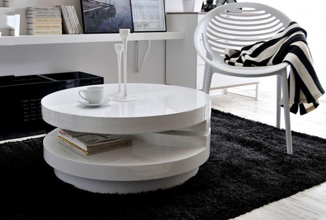 Cingo - svart/vit soffbord