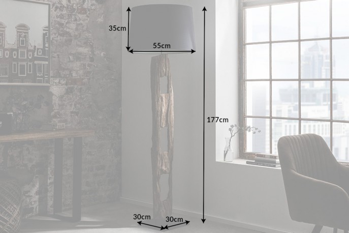 BORAY - 177 cm golvlampa i svart