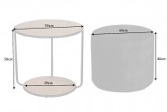 YARA - 55 cm sidobord i ek med puff