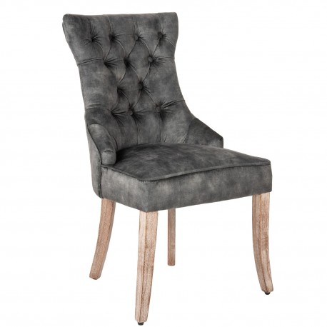 ADORA - slottsstol i grå/grön sammet