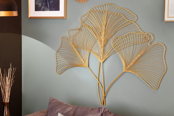 Wall decoration Ginkgo 90cm gold