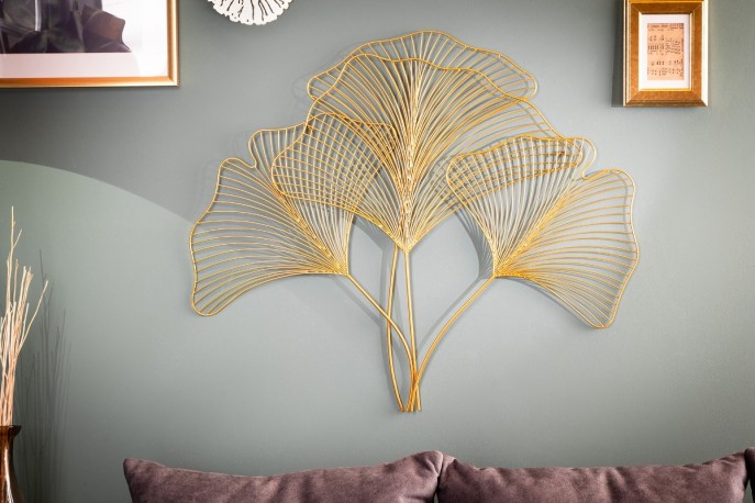 Wall decoration Ginkgo 90cm gold