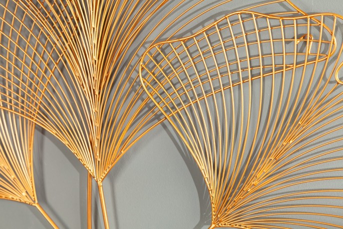 Wall decoration Ginkgo 90cm gold