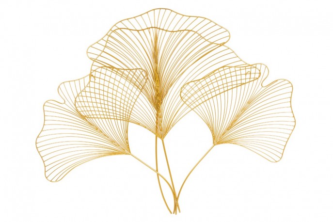 Wall decoration Ginkgo 90cm gold