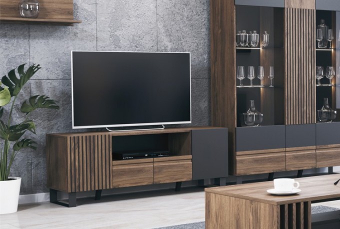ASPEN - 147CM TV-Bänk I Mörkbrun Charleston Ek