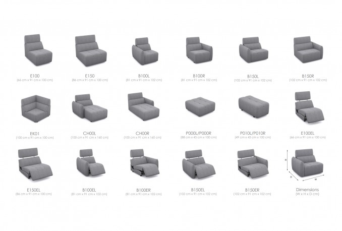 COOPER - BYGGBAR SOFFA (B100ER + E100 + B100EL)