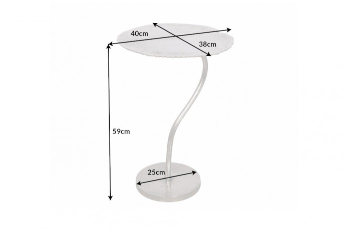 SORORA - 42 cm sidobord i silverfärg