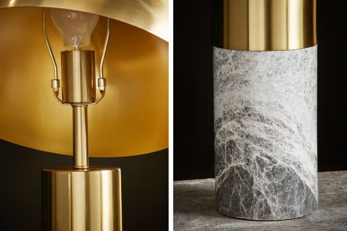 Table lamp Burlesque gold marble grey
